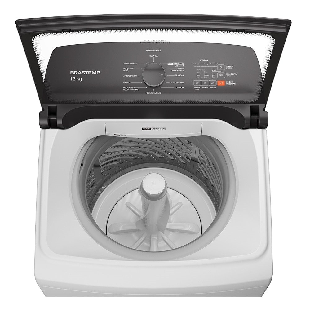 Máquina de Lavar Roupa 13Kg Brastemp BWK13 - Automática, Ciclo Tira Manchas, Branco, 220V