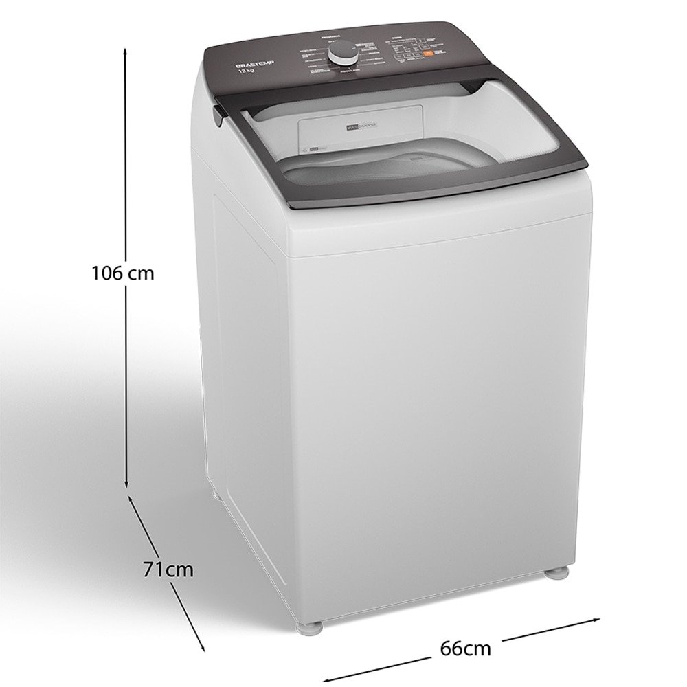 Máquina de Lavar Roupa 13Kg Brastemp BWK13 - Automática, Ciclo Tira Manchas, Branco, 220V