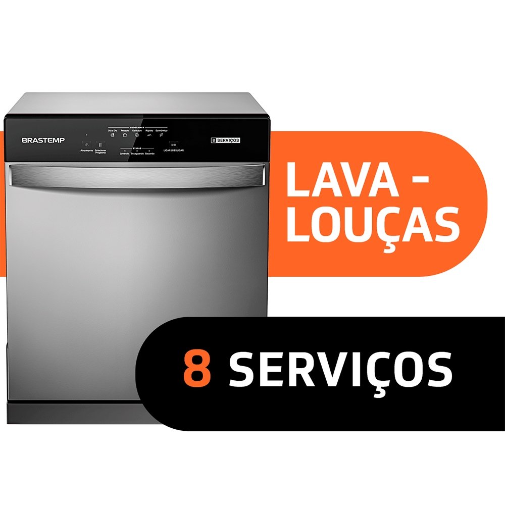 Lava-Louças 8 Serviços Brastemp BLF08BS Inox, 110V