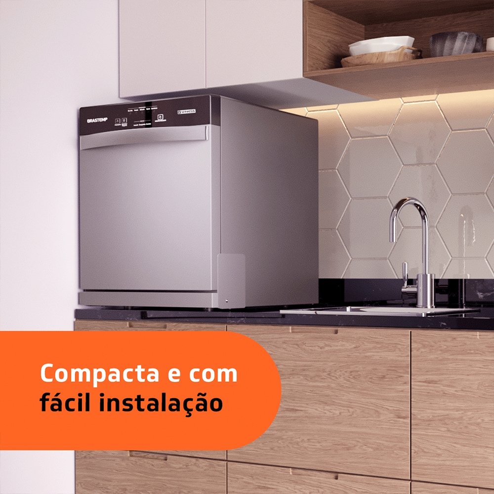 Lava-Louças 8 Serviços Brastemp BLF08BS Inox, 110V