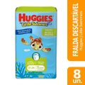Fralda Descartável Huggies Praia e Piscina Little Swimmers Tamanho P/M - 8 Pacotes com 11 Fraldas - Total 88 Tiras