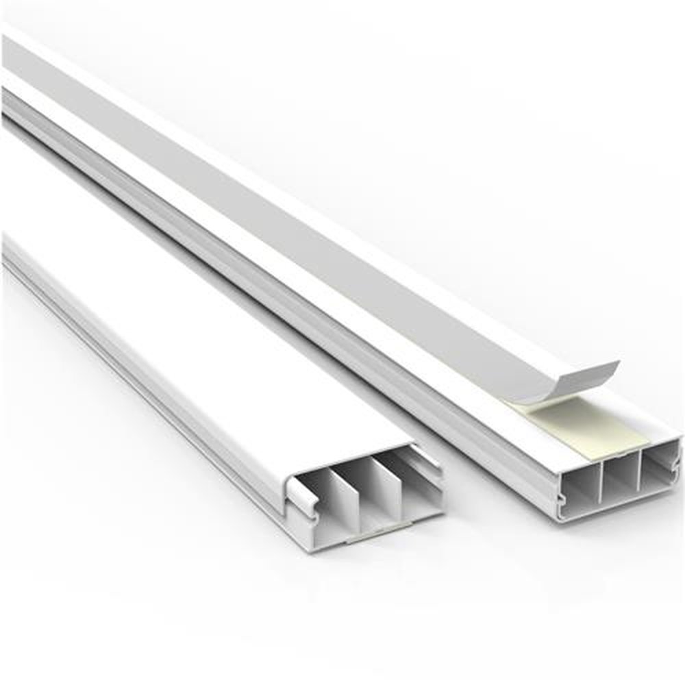 Kit com 36 Canaletas Enerbras 40X10 2 Metros Fita Dupla Face Bc 362/2-Ef Branca