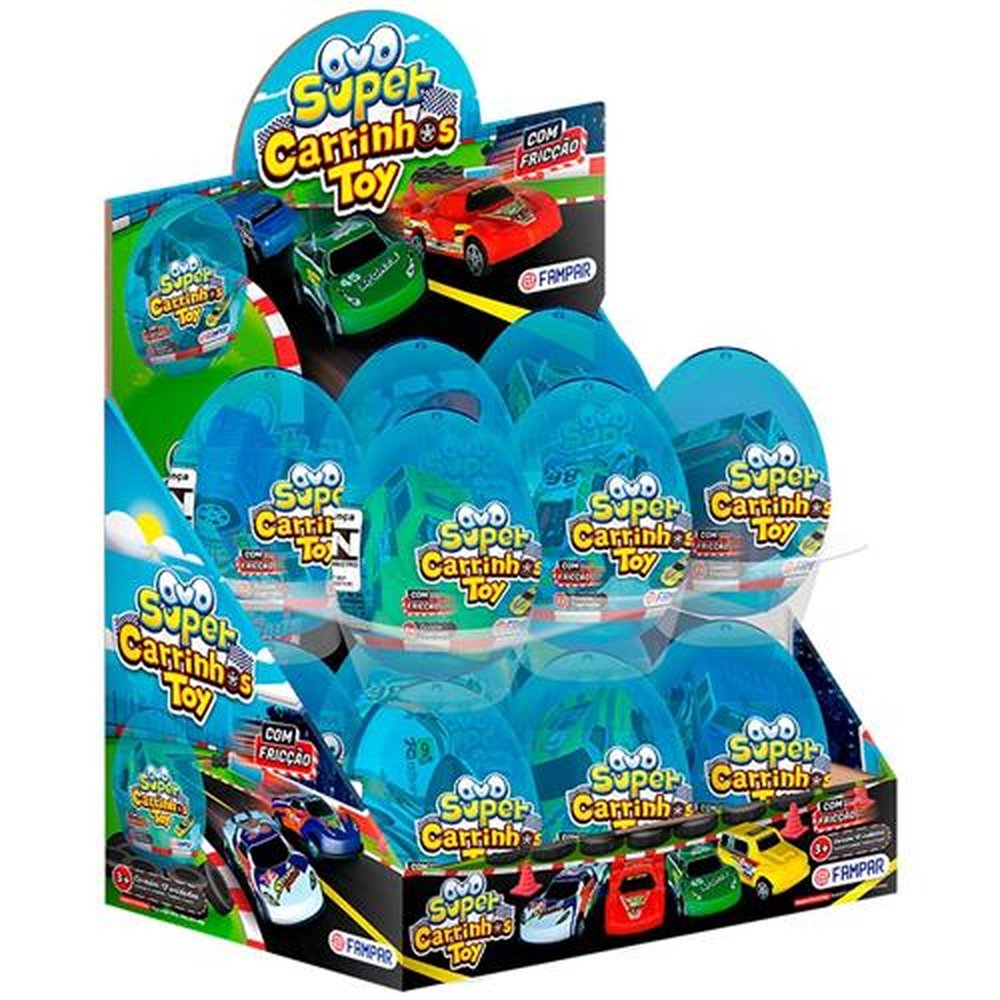 Ovo Super Carrinhos Toy Display com 12 Unidades