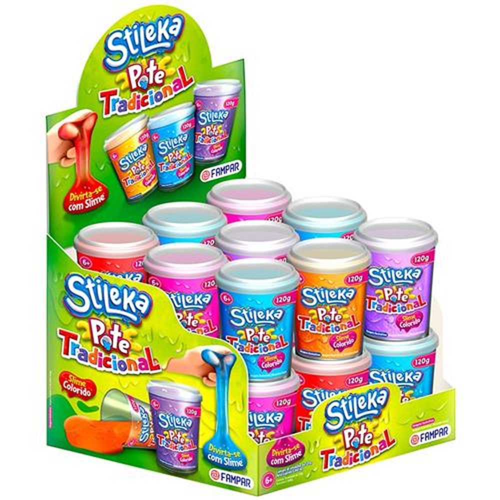 Stileka Pote Slime 120G Tradicional com 18 Unidades