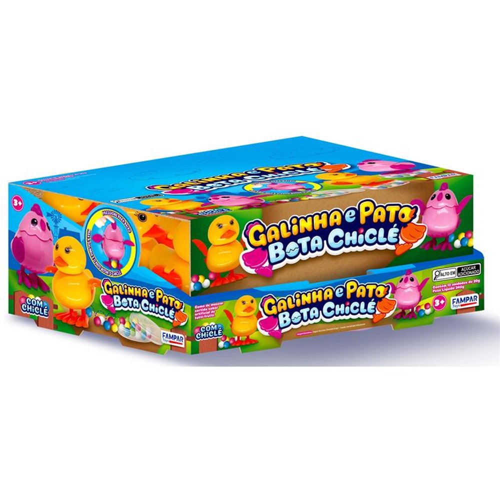 Galinha E Pato Bota Chicle com 12 Unidades