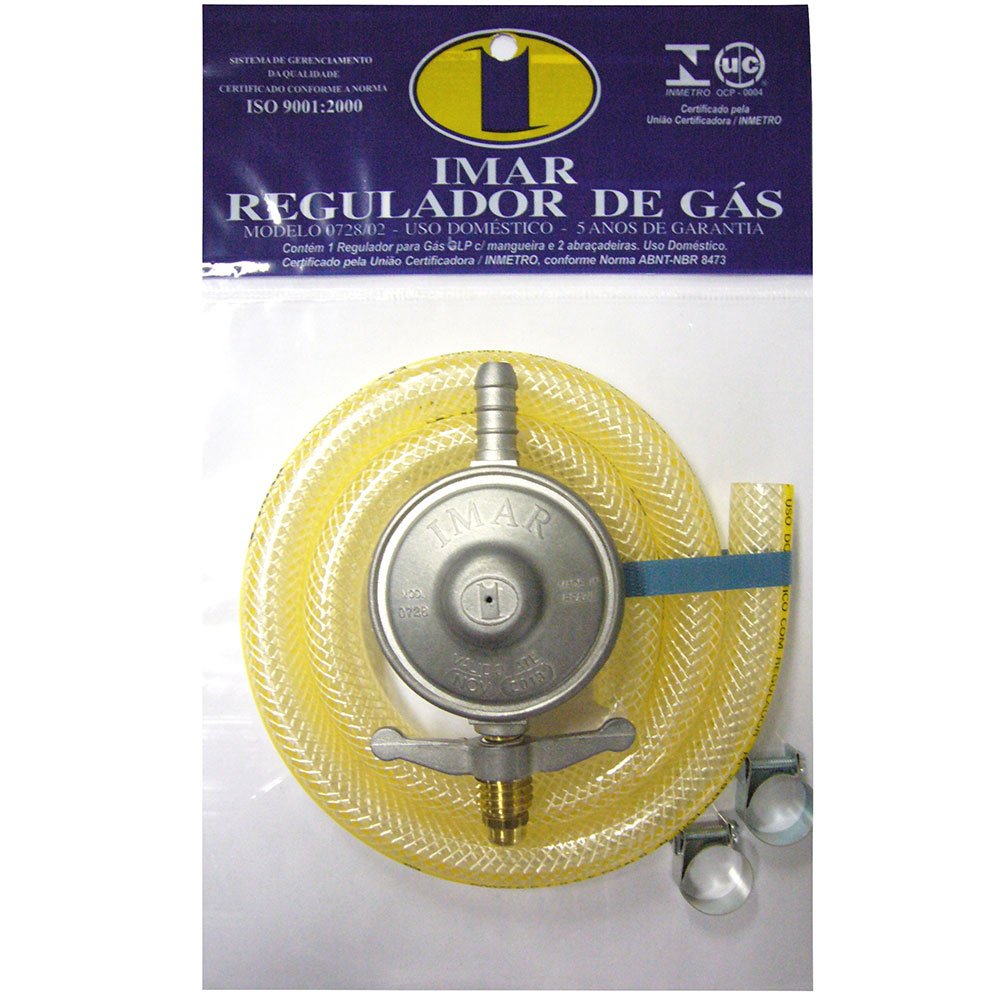 Regulador para Gás Imar 0728/02 Médio, 1Kg/H com Mangueira 80cm