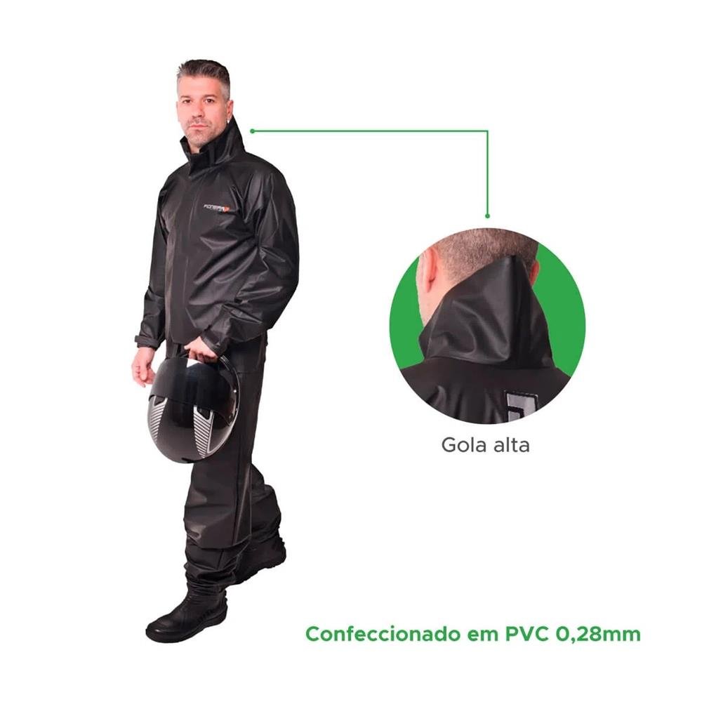 Capa Chuva Moto Impermeável Pioneira Storm Combate Tamanho M