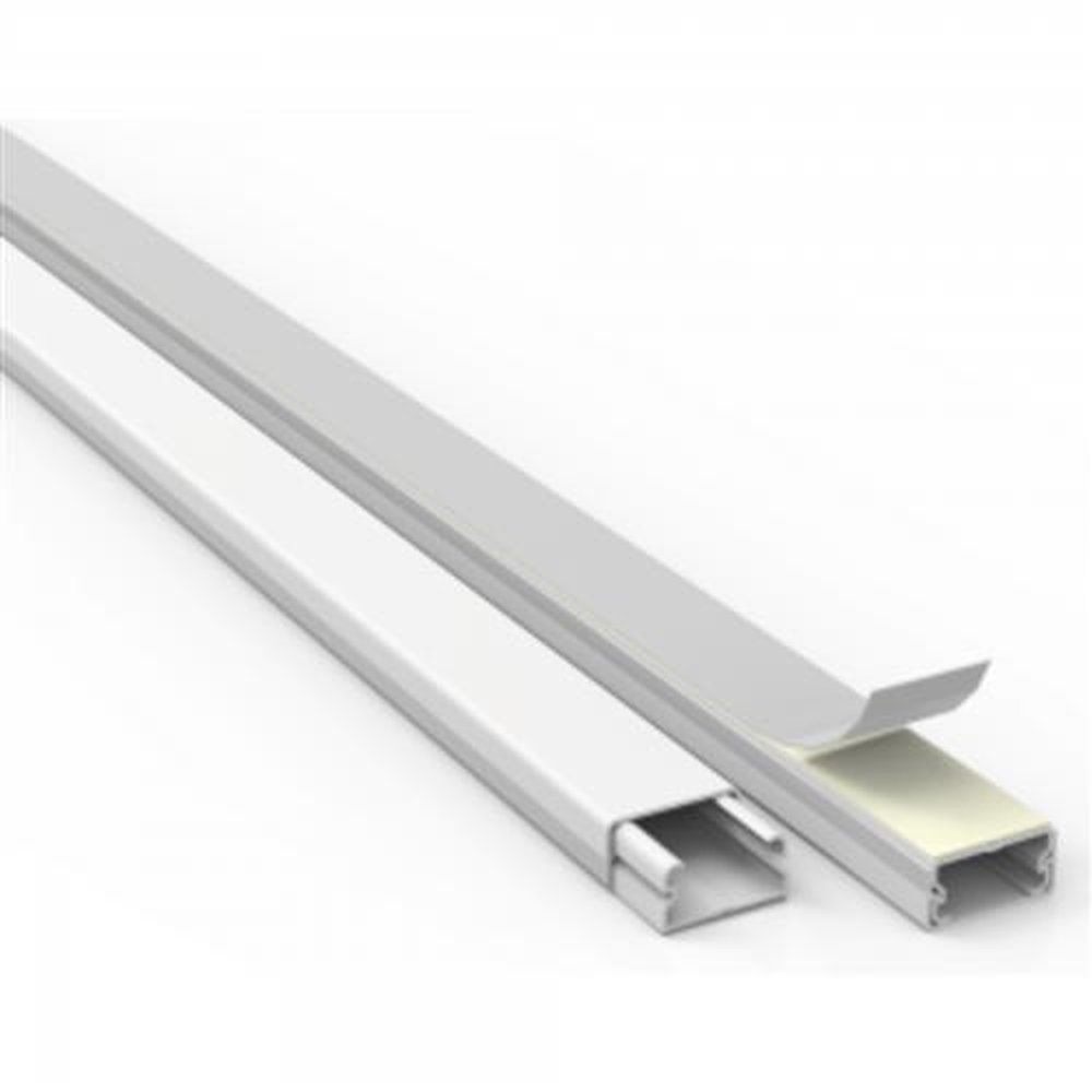 Kit com 200 Canaletas Enerbras 20X10 2 Metros Fita Dupla Face - 361/2-Ef Brancas