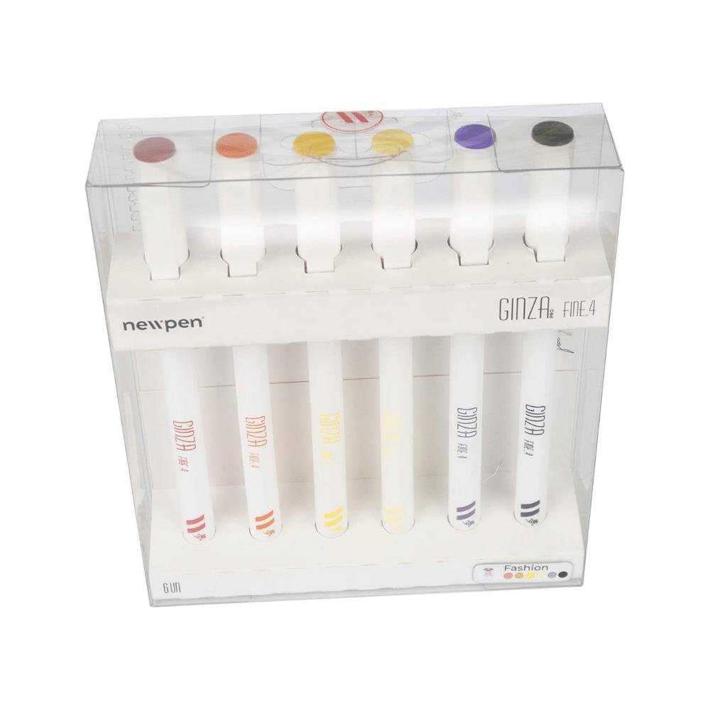Kit Marcador Artistico Newpen Fine.4 Ginza PRO - Fashion Multicor com 6 Unidades