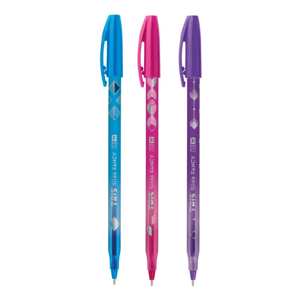Caneta Esferográfica Slide Fancy Cores Sortidas 1.0mm Tris cor:rosa