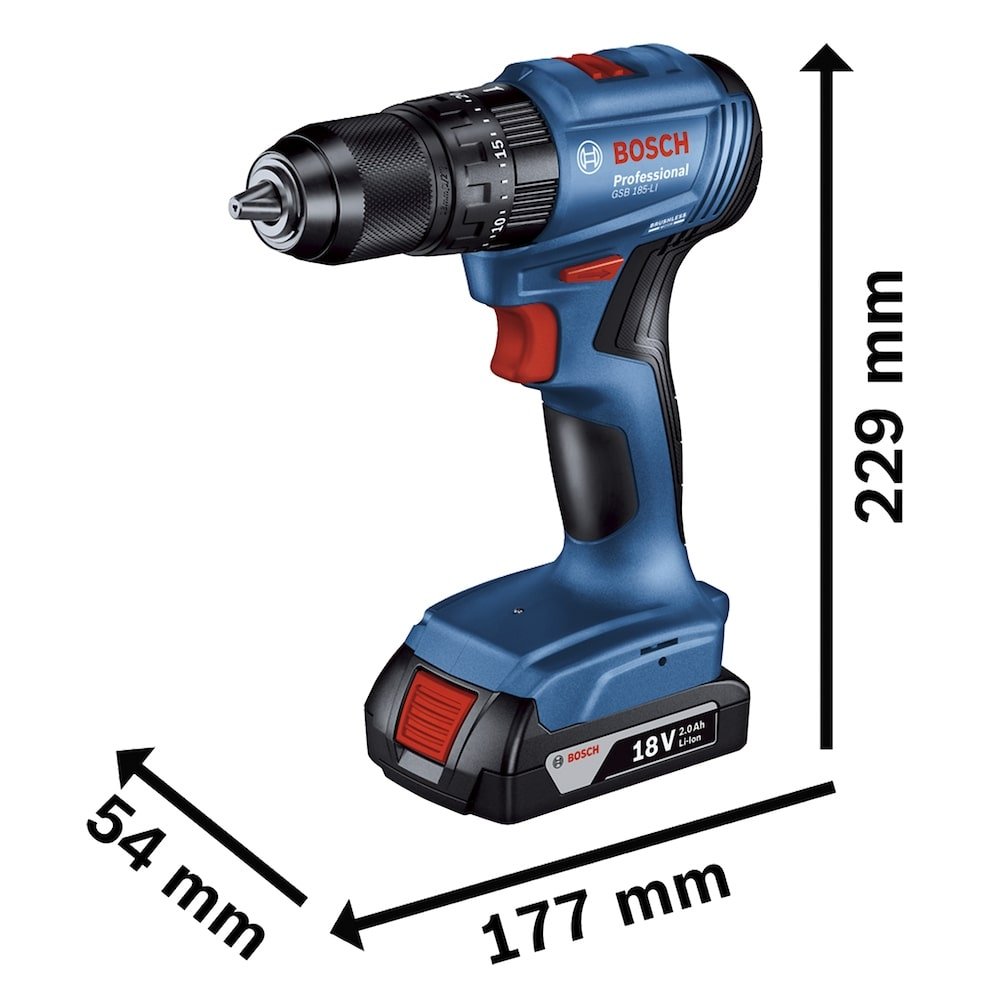 Furadeira Parafusadeira Impacto Bosch GSB185LI | 1 Bateria 18V + Carregador Bivolt