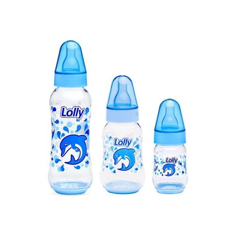 Kit Mamadeiras Lolly 70ml 160ml 250ml Azul