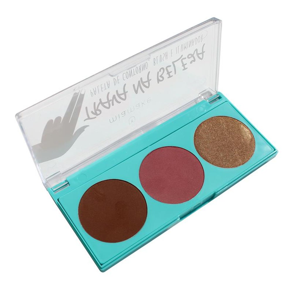 Paleta Trava na Beleza Mia Make - Trio Contorno Blush Iluminador - Rainha do Funk