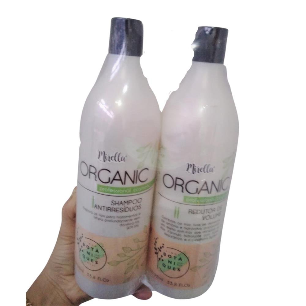 Kit Redutor Organico Mirella Shampoo Antirresiduos + Redutor de Volume Organic 1L cada