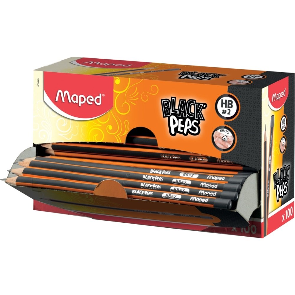 Lápis Maped Preto Black Peps - 1 Embalagem com 100 Unidades