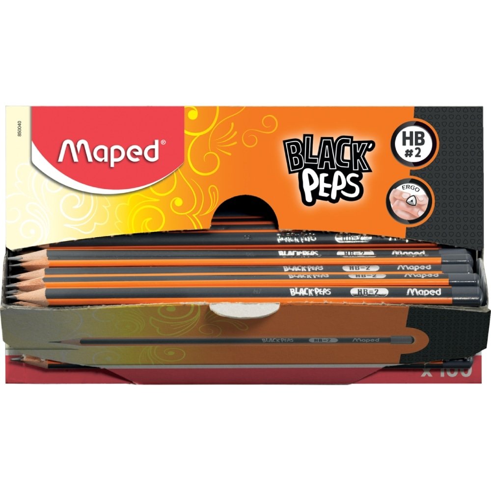 Lápis Maped Preto Black Peps - 1 Embalagem com 100 Unidades