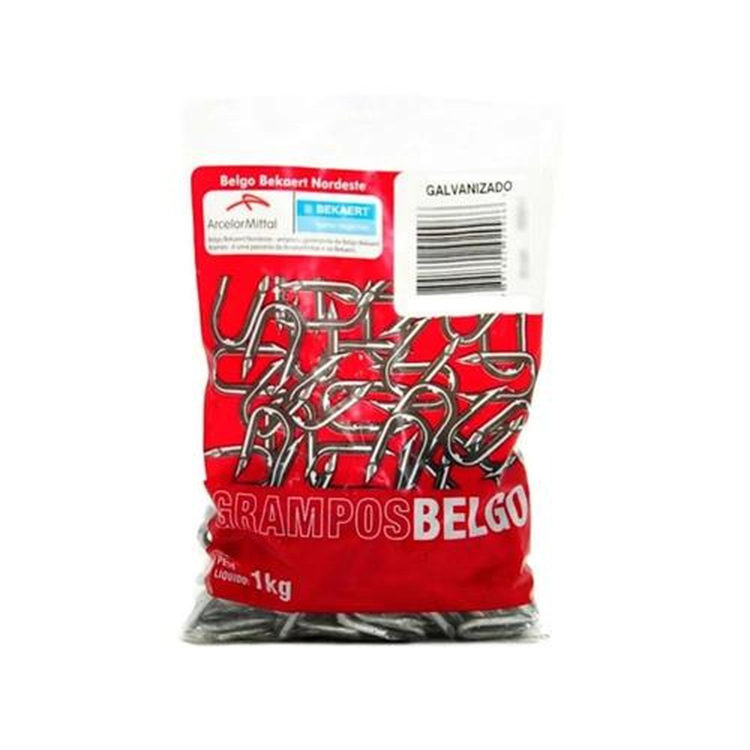 Grampo Belgo Polido para Cerca 7/8x12 Embalagem com 1Kg