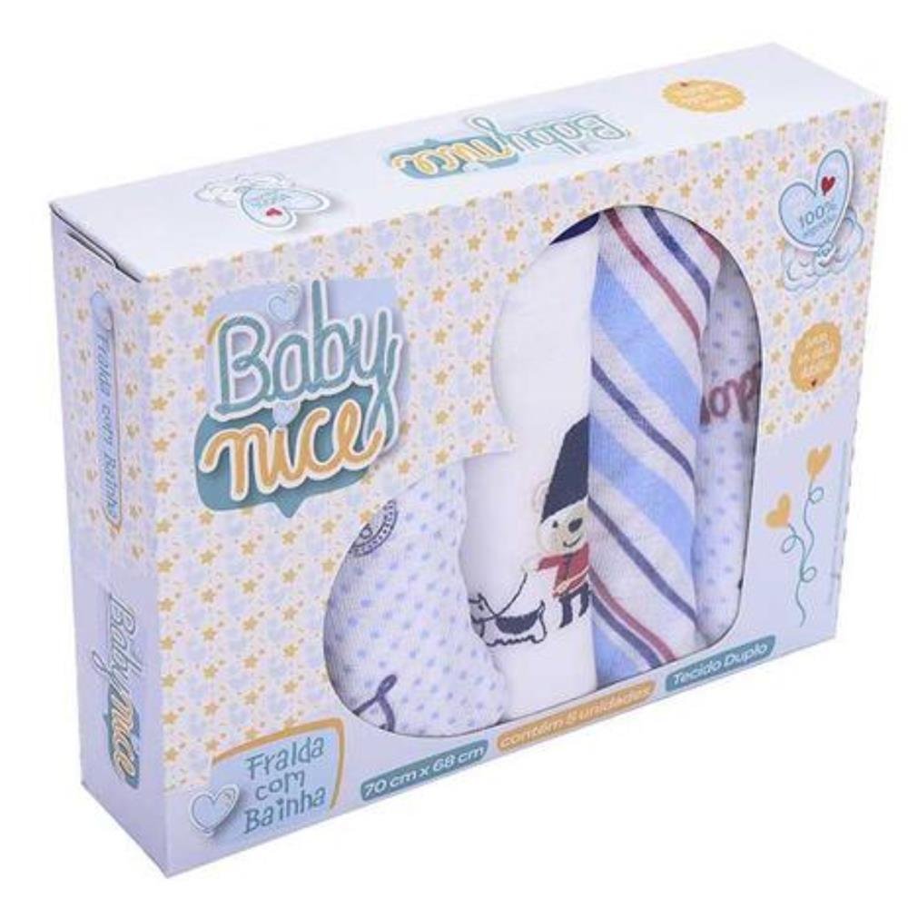 Fralda com Bainha Baby Nice MinasRey Caixa C/5 Unidades - Mar