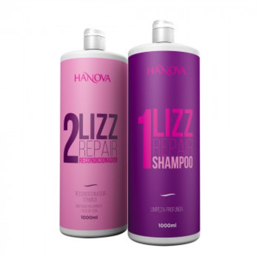 Kit Progressiva Sem Formol Hanova Lizz Repair 1L - Shampoo + Recondicionador