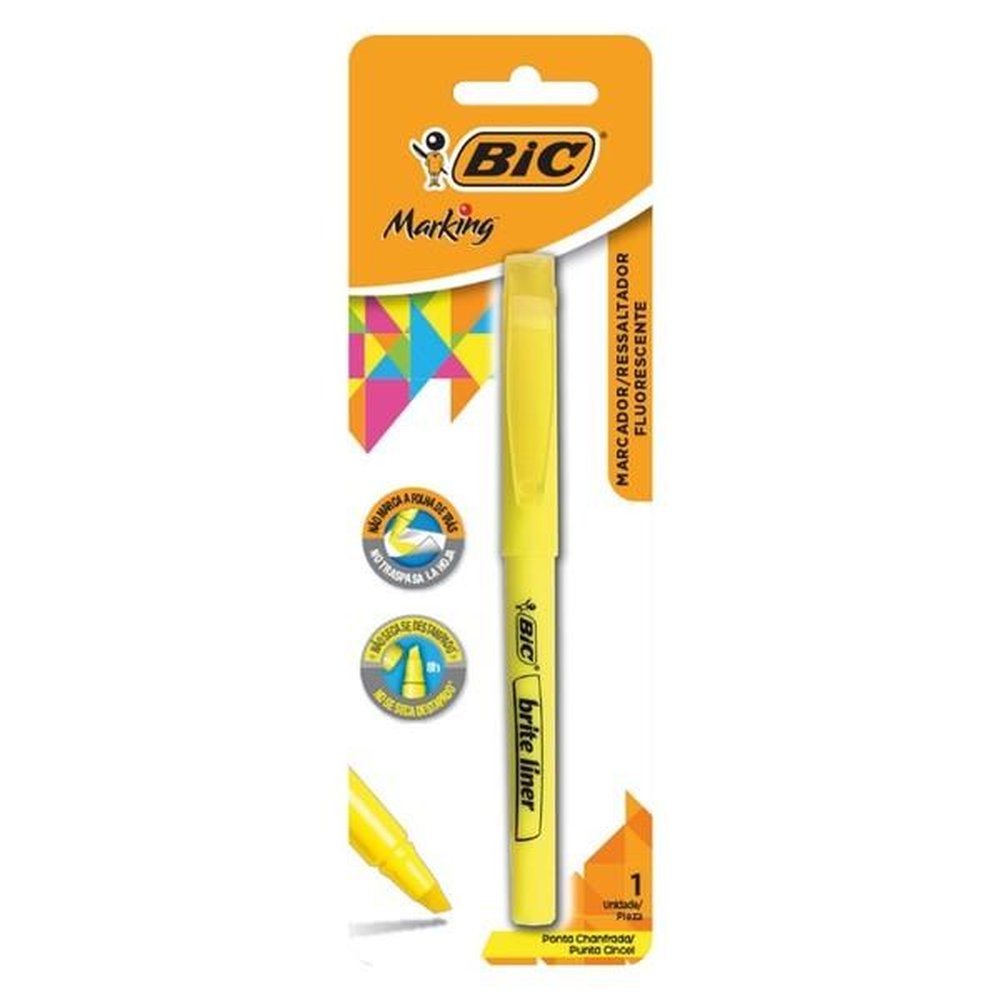 Marca Texto Bic Marking Fluorescente Amarelo