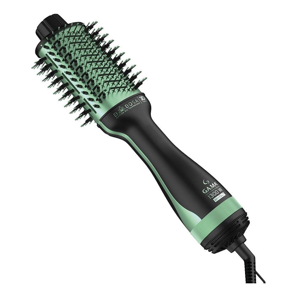 Escova Secadora Gama Babosa Brush 3D - 1300W, Essencial Oil, Preto/Verde, Bivolt