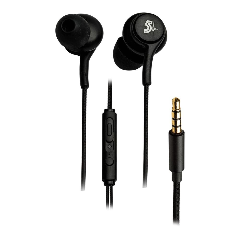 Fone de Ouvido com Microfone Intra-Auricular In Ear Cabo 1,2m Preto 5+
