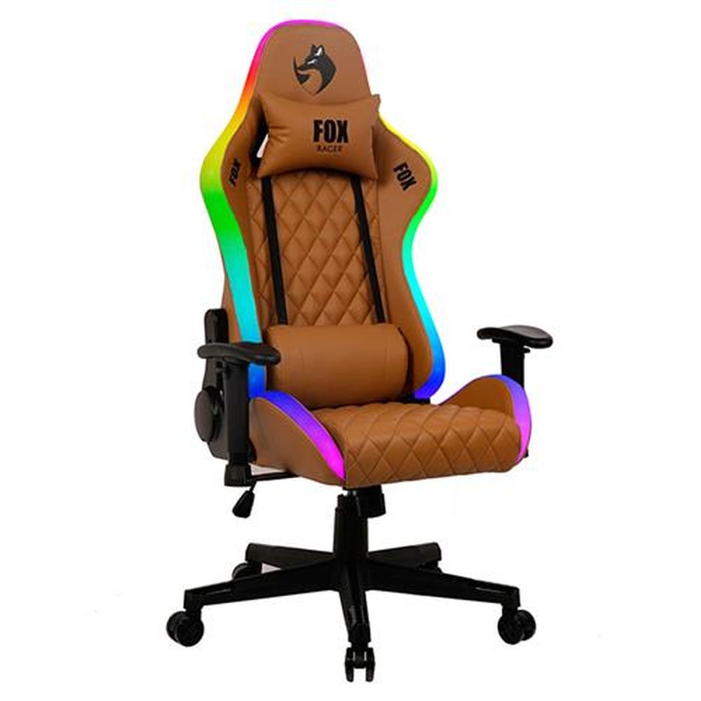 Cadeira Gamer Fox Racer RGB Marrom com Iluminação e Alto-Falante