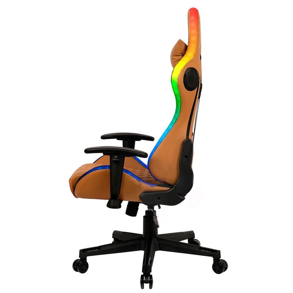Cadeira Gamer Fox Racer RGB Marrom com Iluminação e Alto-Falante