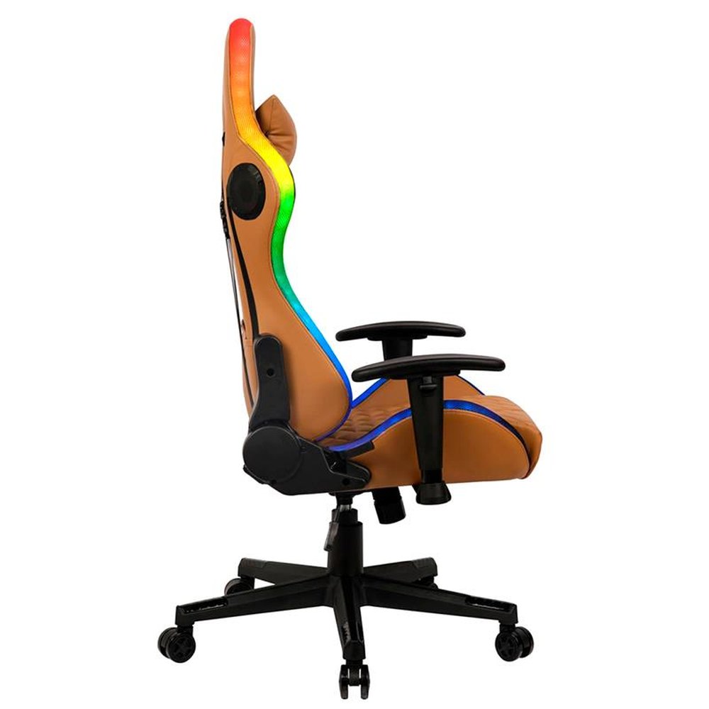 Cadeira Gamer Fox Racer RGB Marrom com Iluminação e Alto-Falante