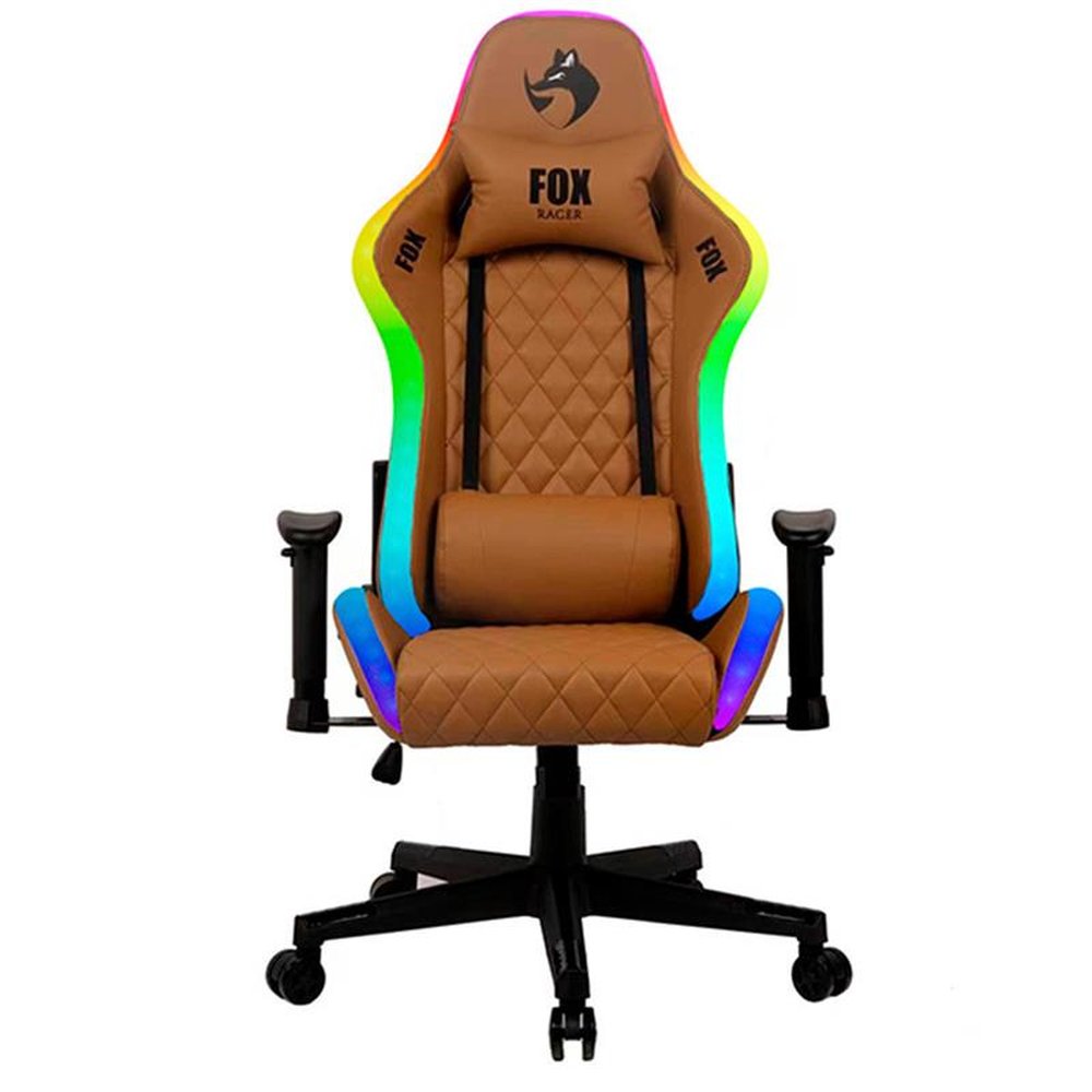 Cadeira Gamer Fox Racer RGB Marrom com Iluminação e Alto-Falante