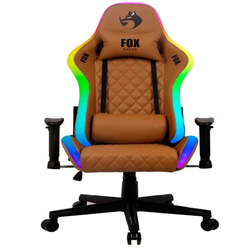 Cadeira Gamer Fox Racer RGB Marrom com Iluminação (Led)
