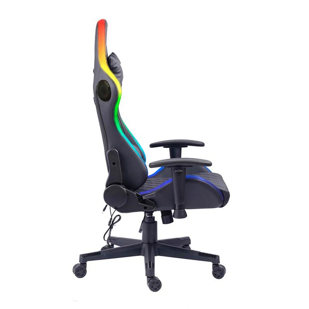 Cadeira Gamer Fox Racer RGB Preto com Iluminação e Alto-Falante