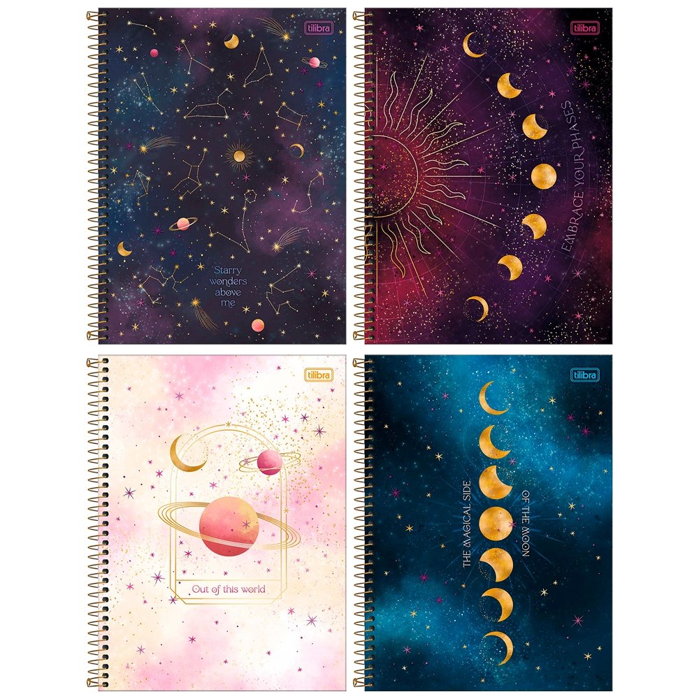 Caderno Espiral Tilibra Universitário - Capa Dura 16 Matérias Magic 256 Folhas - Embalagem com 2 Unidades