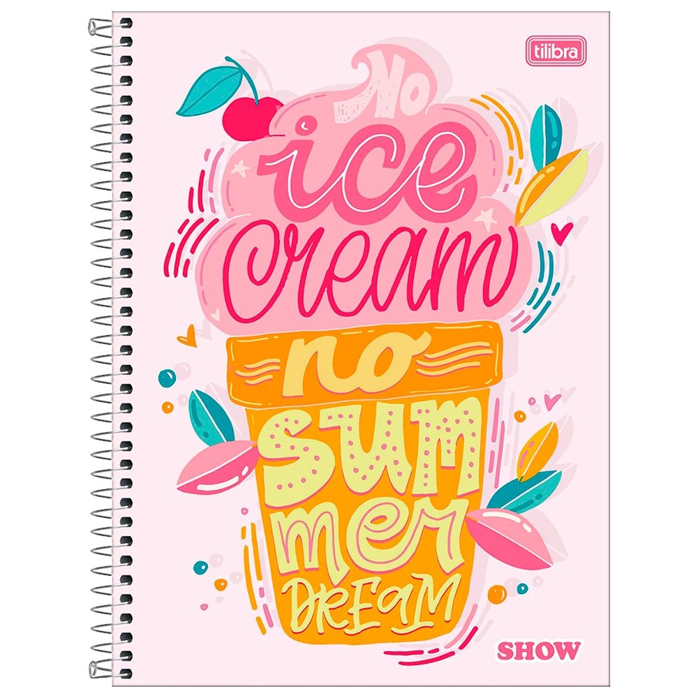 Caderno Espiral Tilibra Universitário - Capa Dura 10 Matérias Show Feminino 160 Folhas - Embalagem com 4 Unidades
