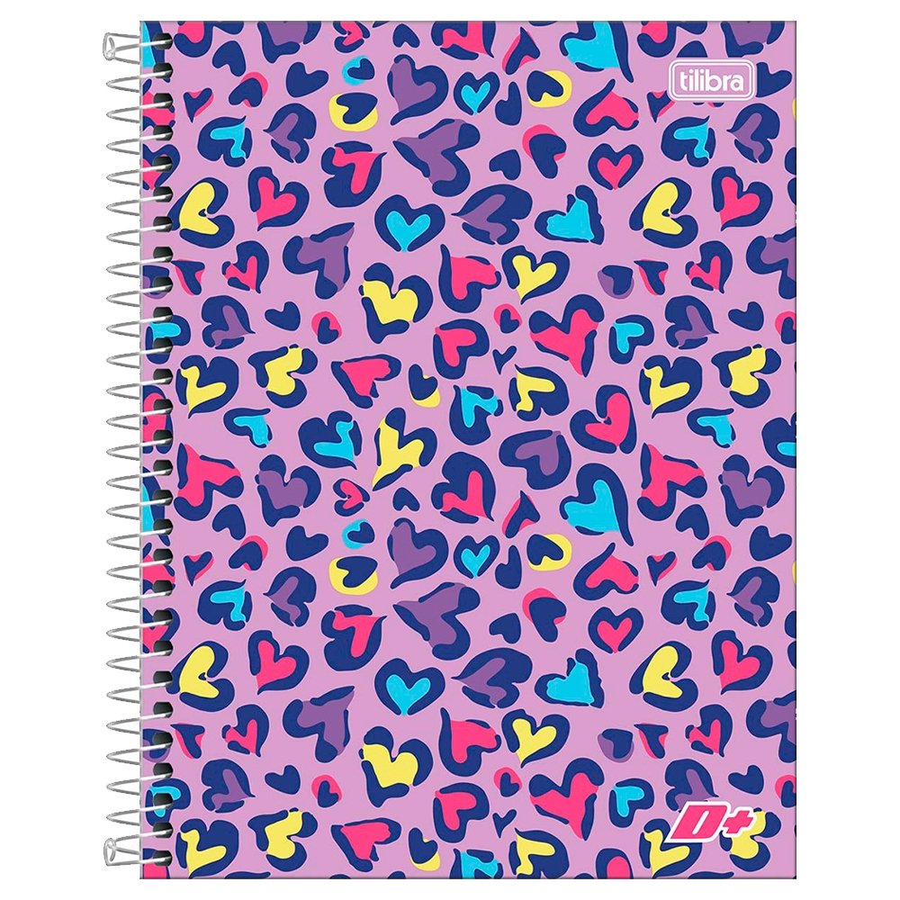 Caderno Espiral Tilibra Colegial - Capa Dura 10m D+ Feminino 200 Folhas - Embalagem com 4 Unidades