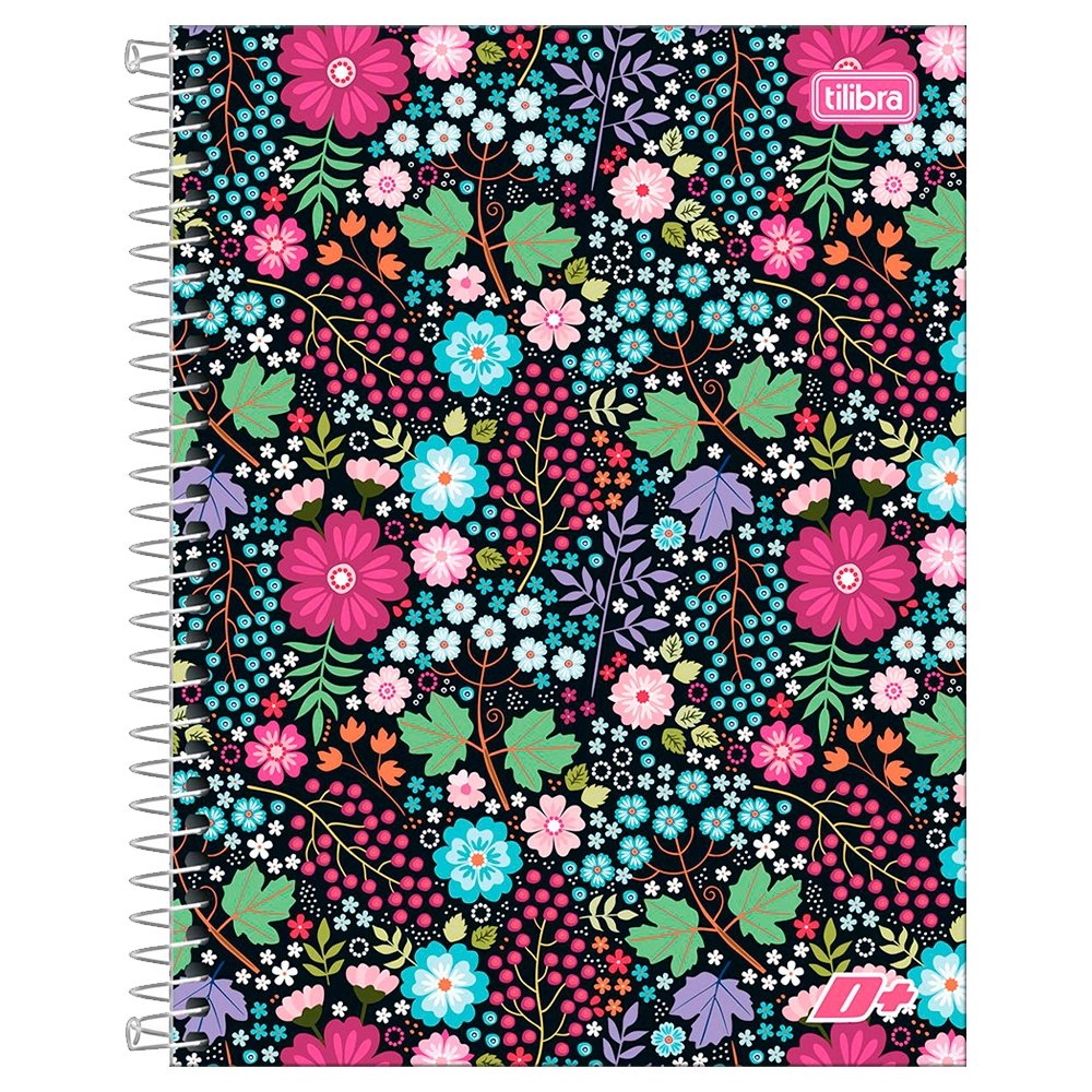 Caderno Espiral Tilibra Colegial - Capa Dura 10m D+ Feminino 200 Folhas - Embalagem com 4 Unidades