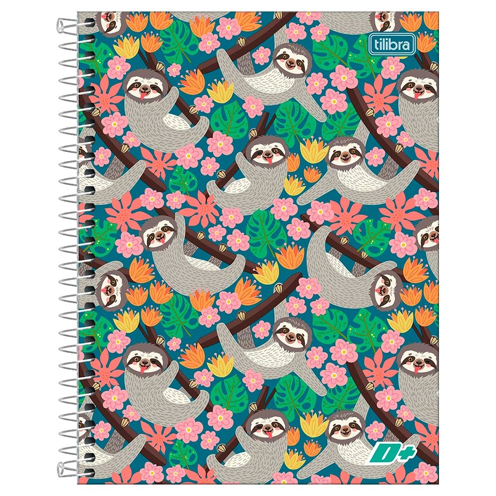 Caderno Espiral Tilibra Colegial - Capa Dura 10m D+ Feminino 200 Folhas - Embalagem com 4 Unidades