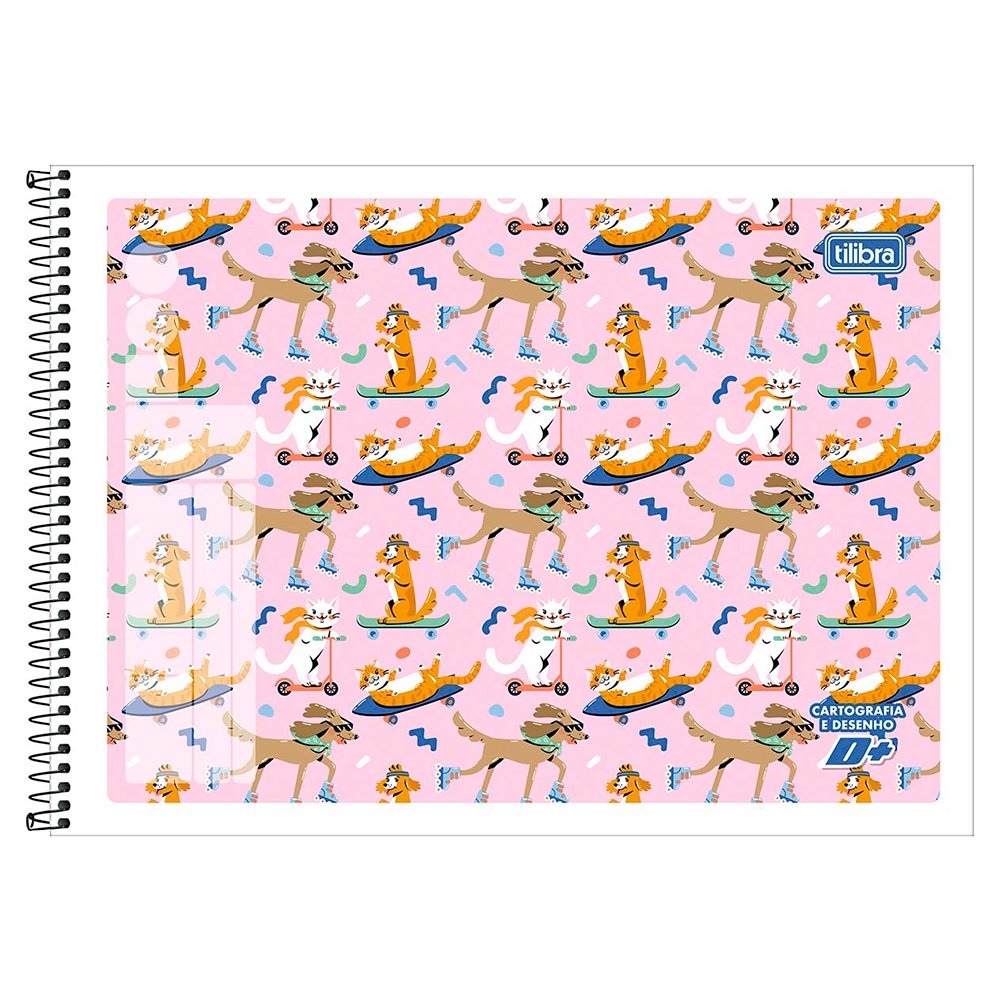 Caderno Espiral Tilibra Cartografia Capa Dura D+ sem Seda 96 Folhas - Embalagem com 4 Unidades