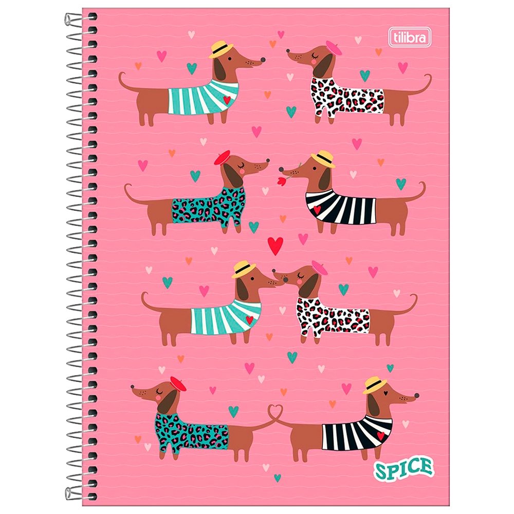 Caderno Espiral Tilibra Universitário - Capa Dura 01 Matéria Spice Feminino 80 Folhas - Embalagem com 4 Unidades