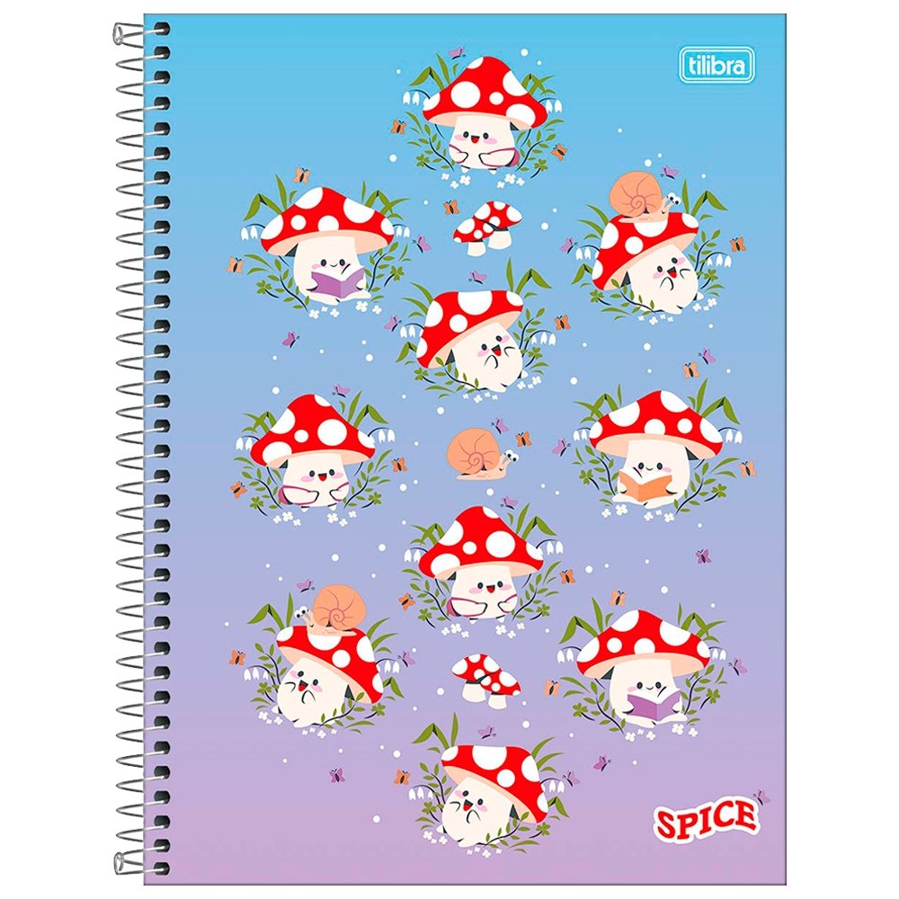 Caderno Espiral Tilibra Universitário - Capa Dura 01 Matéria Spice Feminino 80 Folhas - Embalagem com 4 Unidades