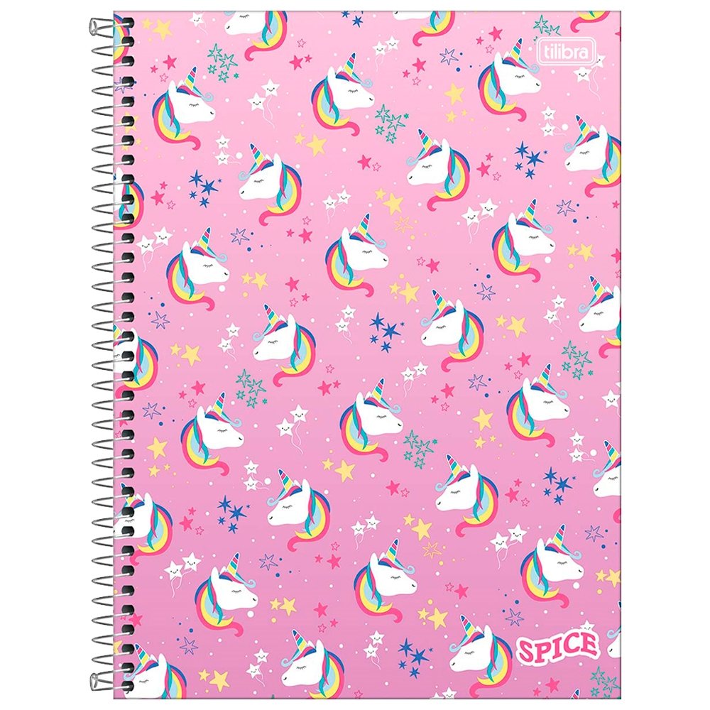 Caderno Espiral Tilibra Universitário - Capa Dura 01 Matéria Spice Feminino 80 Folhas - Embalagem com 4 Unidades