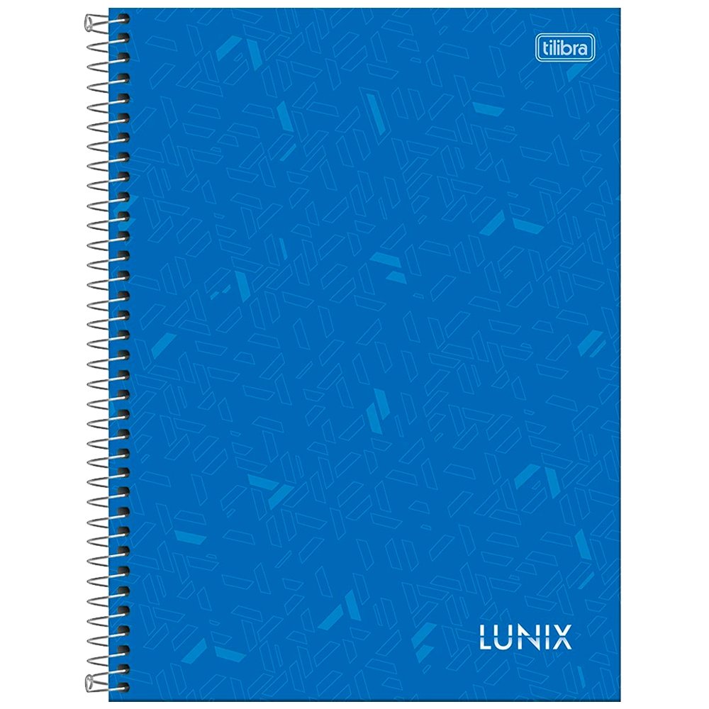 Caderno Espiral Universitário Capa Dura 16 Matérias Tilibra Lunix 256 Folhas - Embalagem com 2 Unidades