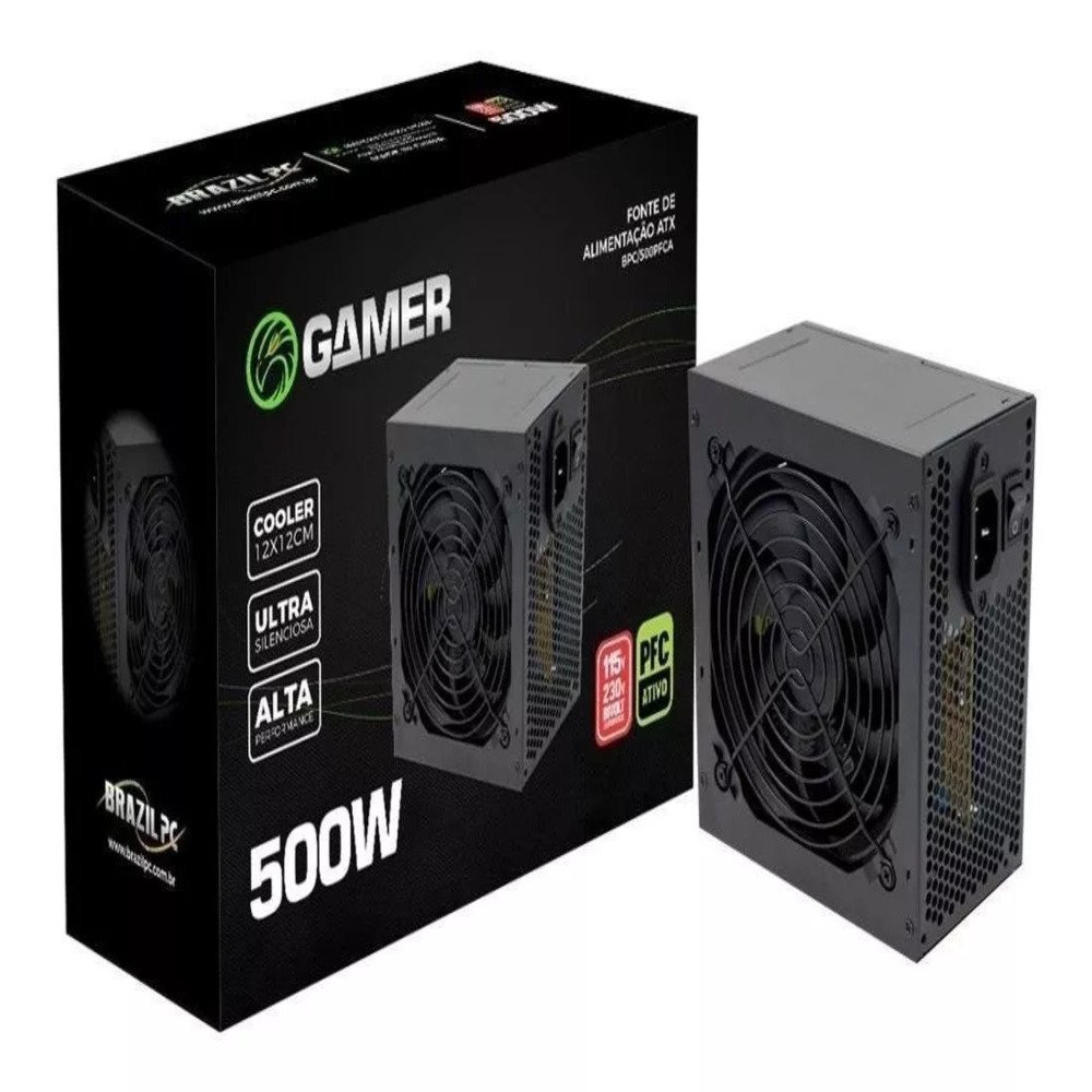 Fonte Alimentacao Brazil Pc 500w Bivolt Automatico Bpc/500pfca-smt