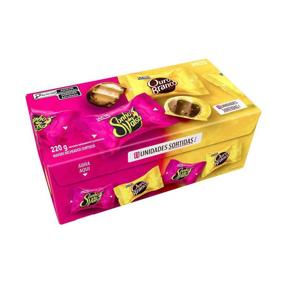 Chocolate Lacta Sonho de Valsa e Ouro Branco Sortidos 220g