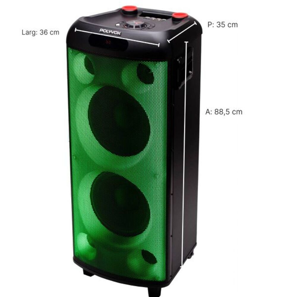 Caixa de Som Amplificada Polyvox XT-990T 2000W Bluetooth