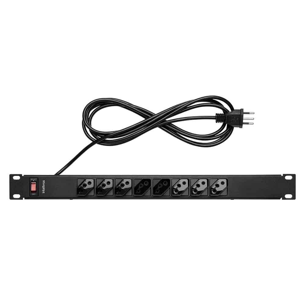 Filtro De Linha Intelbras 8t Epr 208 + Rack 19" 1u Cabo 3m Preto 4824302
