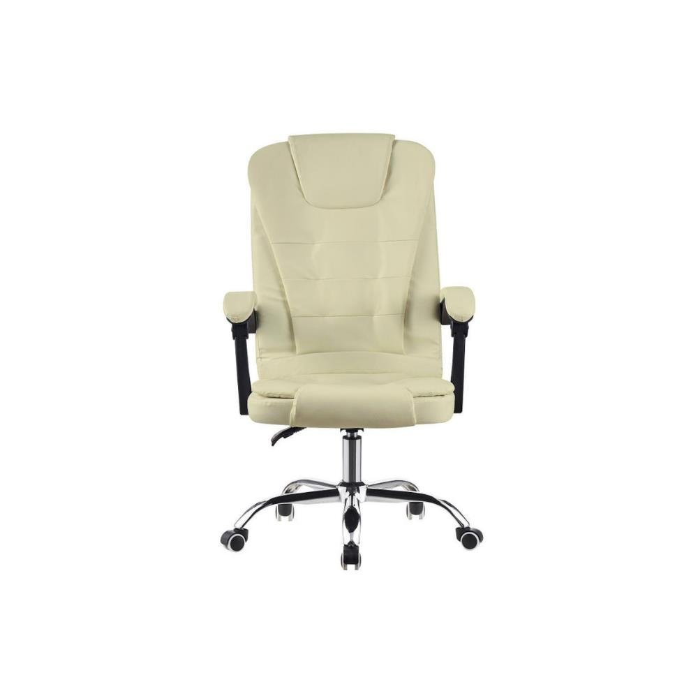 Cadeira De Escritorio Presidente Base Cromada Com Rodinha Fortt Leeds Branca - Cpf06-B