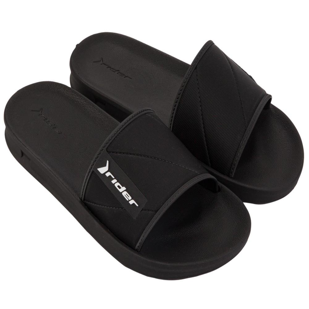 Chinelo Rider Street Slide 11578 (Nº43/44) - Preto Preto Branco AR406