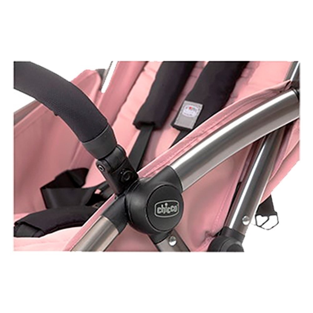 Carrinho de Bebê Chicco Cheerio Jet Blossom - 4 Rodas, Preto/Rosa