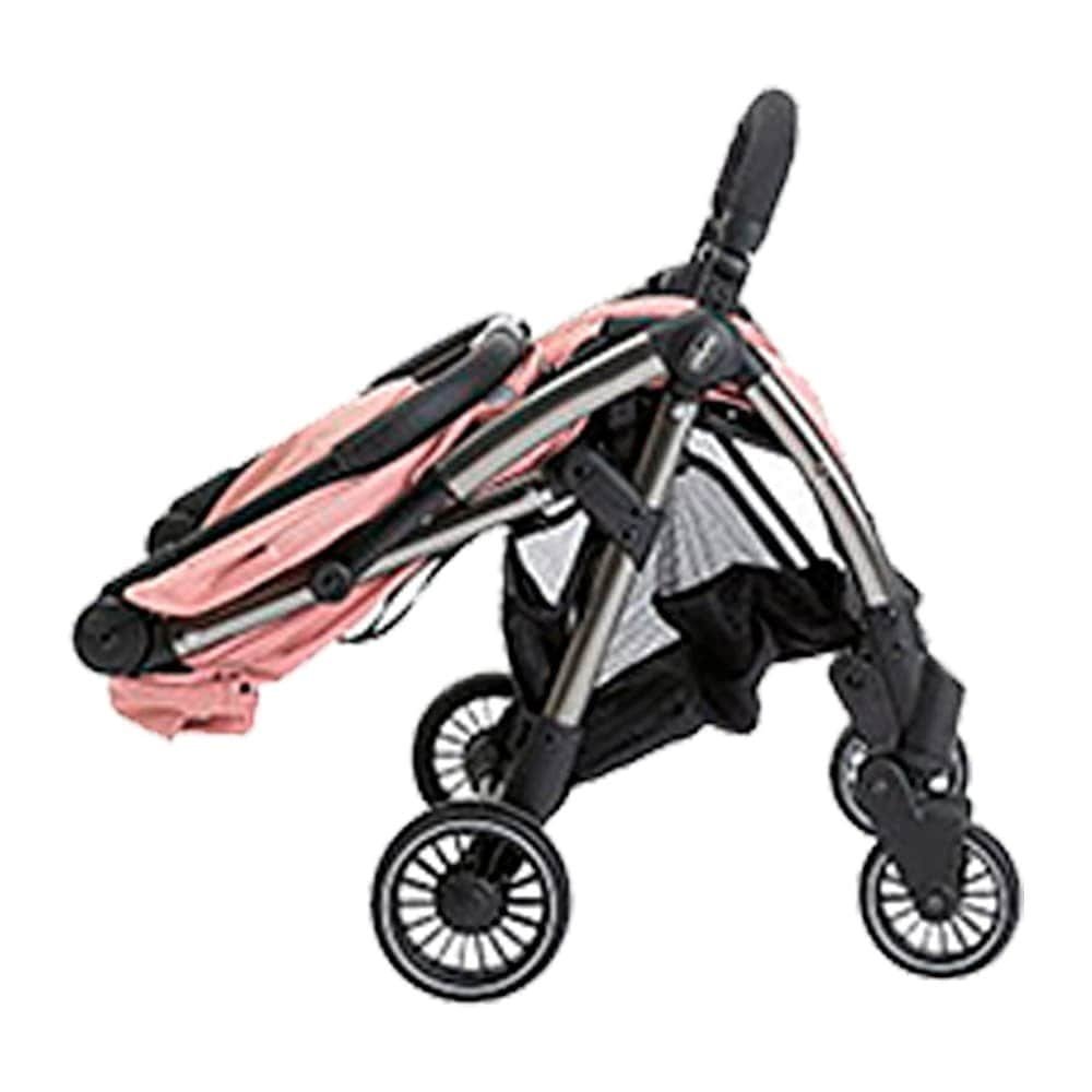 Carrinho de Bebê Chicco Cheerio Jet Blossom - 4 Rodas, Preto/Rosa